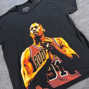 Rodman Apparel Dennis Rodman 91 Chicago Bulls Graphic T-Shirt Black 2XL